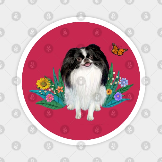 A Japanese Chin Watches a Butterfly Magnet by Dogs Galore and More